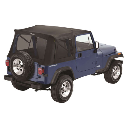 BESTOP | Jeep Wrangler Soft Top Supertop Classic Squareback Soft Tops For Jeep 1997-2006 Wrangler TJ Tinted Black Diamond Bestop | 54709-35 on a Jeep Wrangler.