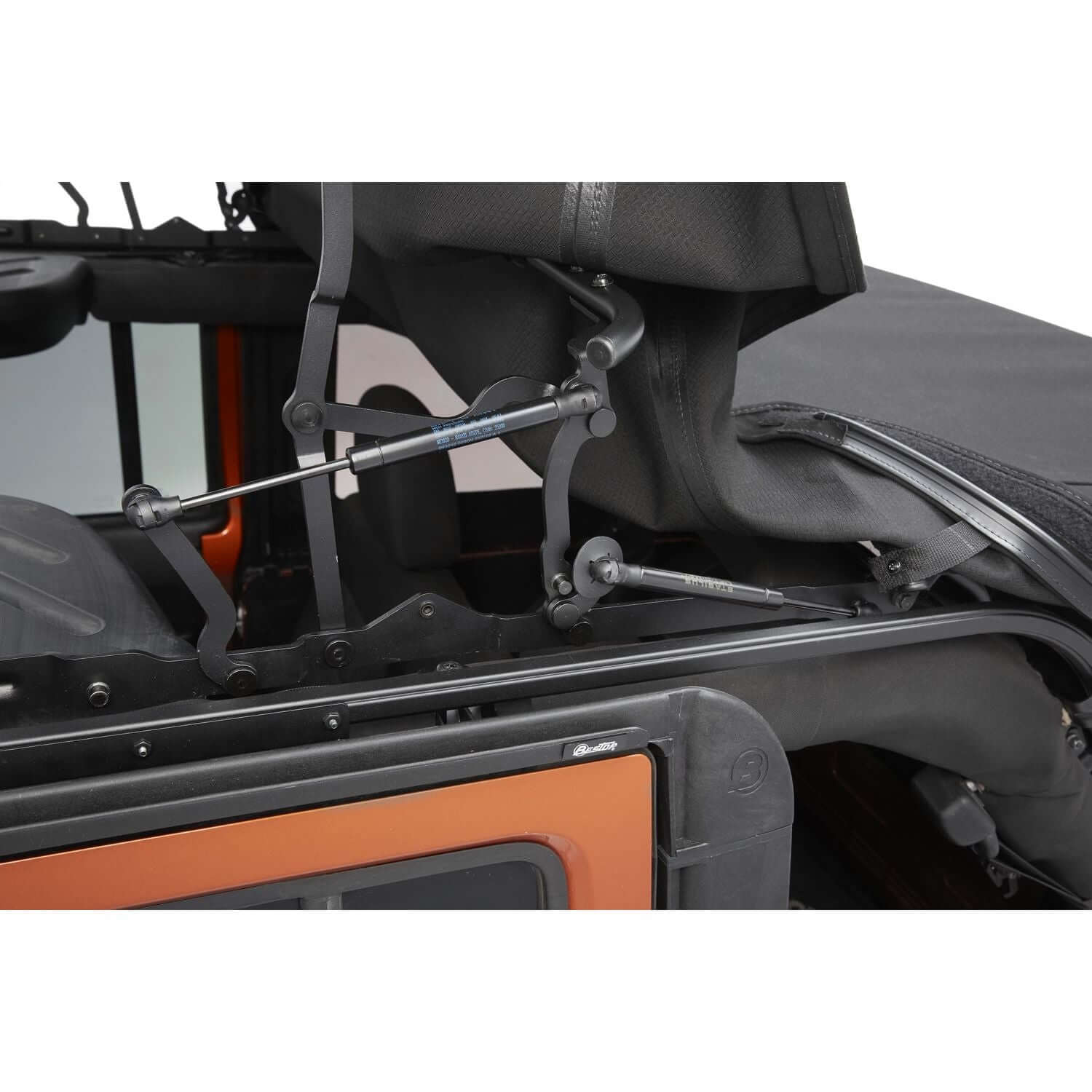 BESTOP | Supertop Ultra Squareback Soft Top For Jeep 2007-2018 Wrangler JK 4 Door Black Bestop | 54724-17 mechanism detail.