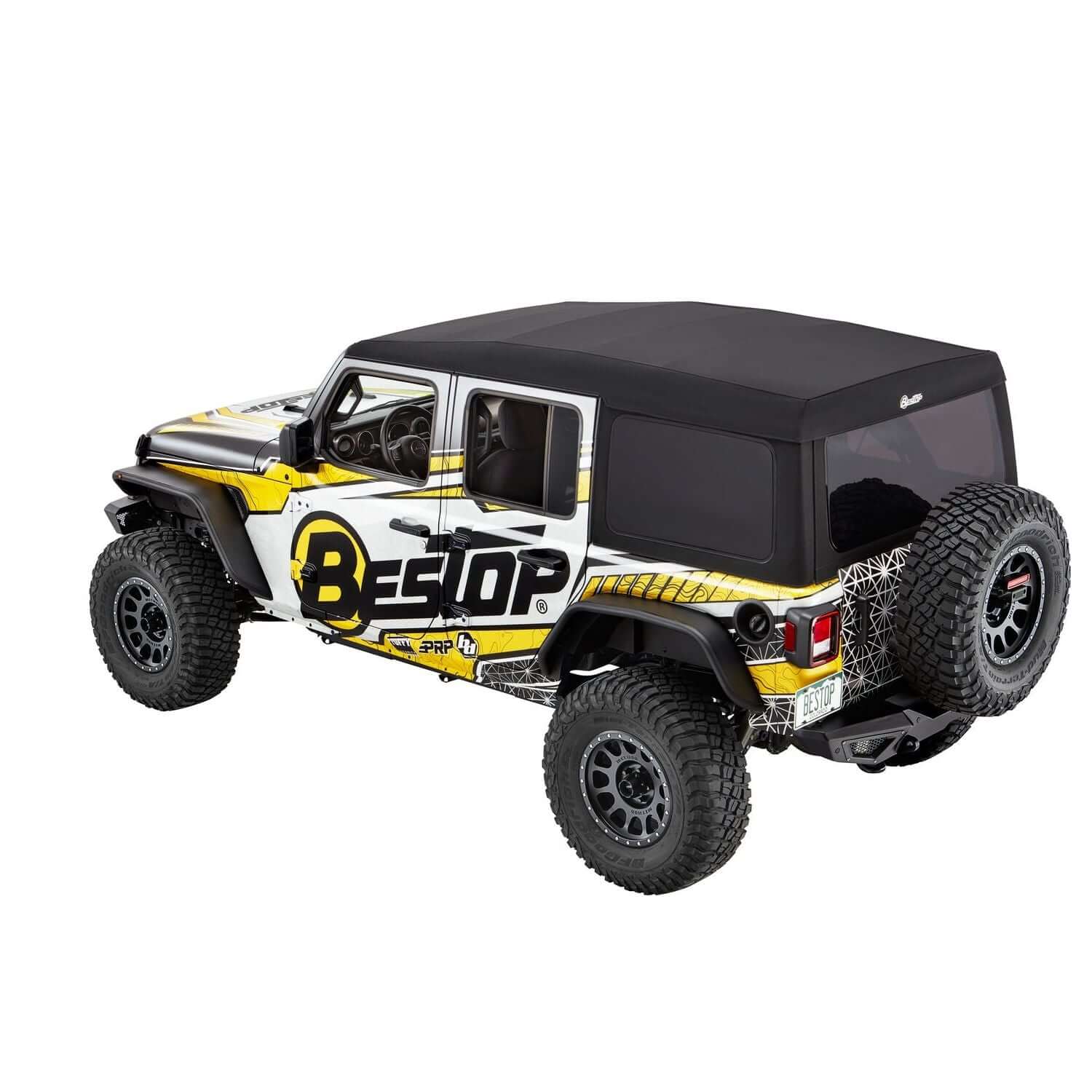 BESTOP | Supertop Ultra Jeep '18-26 Wrangler JL 4-Door Premium Black Twill Bestop | 54725-17 on a Jeep model