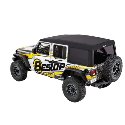 BESTOP | Supertop Ultra Jeep '18-26 Wrangler JL 4-Door Premium Black Twill Bestop | 54725-17 on a Jeep model