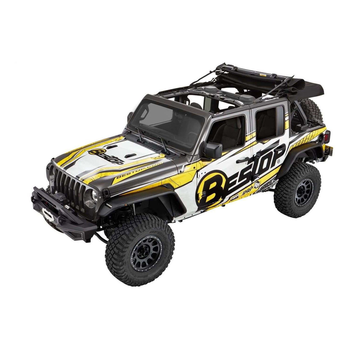 BESTOP | Supertop Ultra Jeep '18-26 Wrangler JL 4-Door Premium Black Twill Bestop | 54725-17 displayed on a Jeep