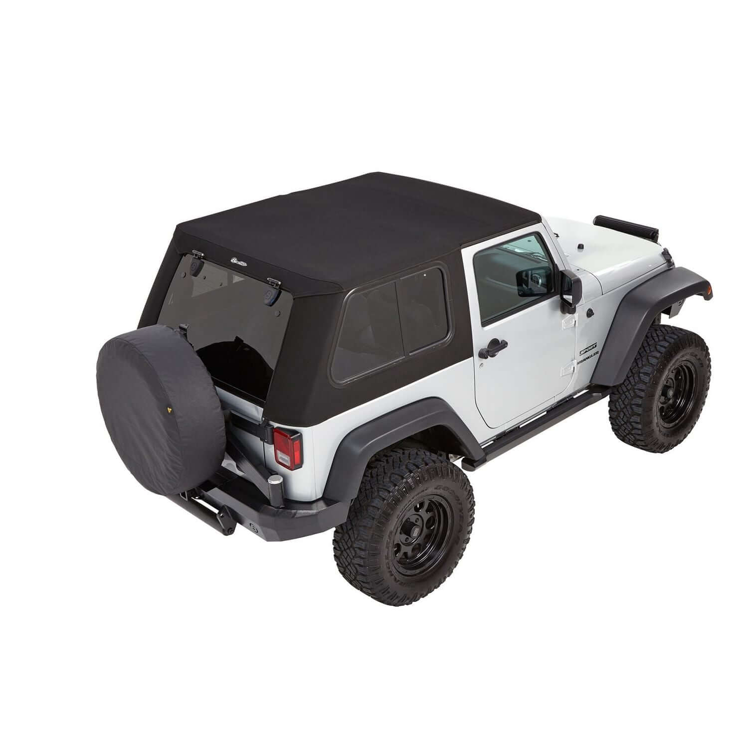 BESTOP | Trektop Pro Hybrid Slantback Soft Top For Jeep 2007-2018 Wrangler JK 2 Door Black Bestop | 54862-17 installed on Jeep