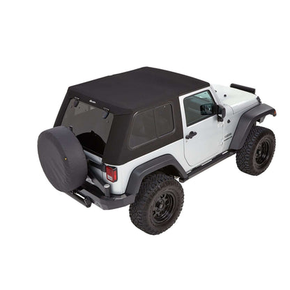 BESTOP | Trektop Pro Hybrid Slantback Soft Top For Jeep 2007-2018 Wrangler JK 2 Door Black Bestop | 54862-17 installed on Jeep