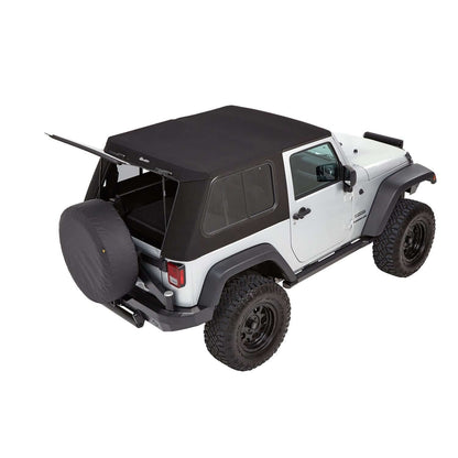 BESTOP | Trektop Pro Hybrid Slantback Soft Top For Jeep 2007-2018 Wrangler JK 2 Door Black Bestop | 54862-17 on a Jeep.