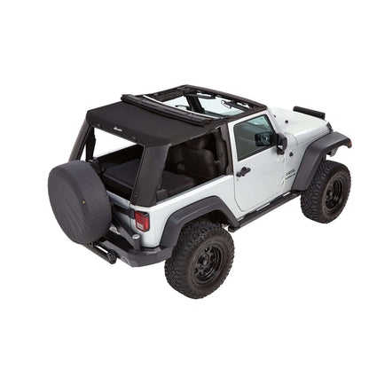 BESTOP | Trektop Pro Hybrid Slantback Soft Top For Jeep 2007-2018 Wrangler JK 2 Door Black Bestop | 54862-17 on jeep