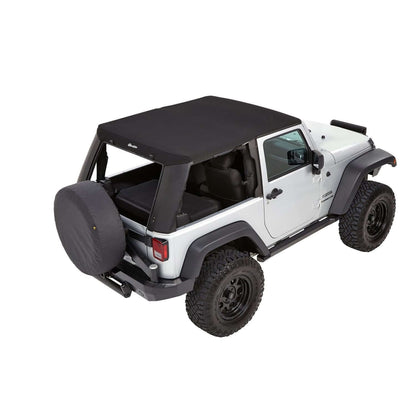 BESTOP | Trektop Pro Hybrid Slantback Soft Top For Jeep 2007-2018 Wrangler JK 2 Door Black Bestop | 54862-17 installed on Jeep