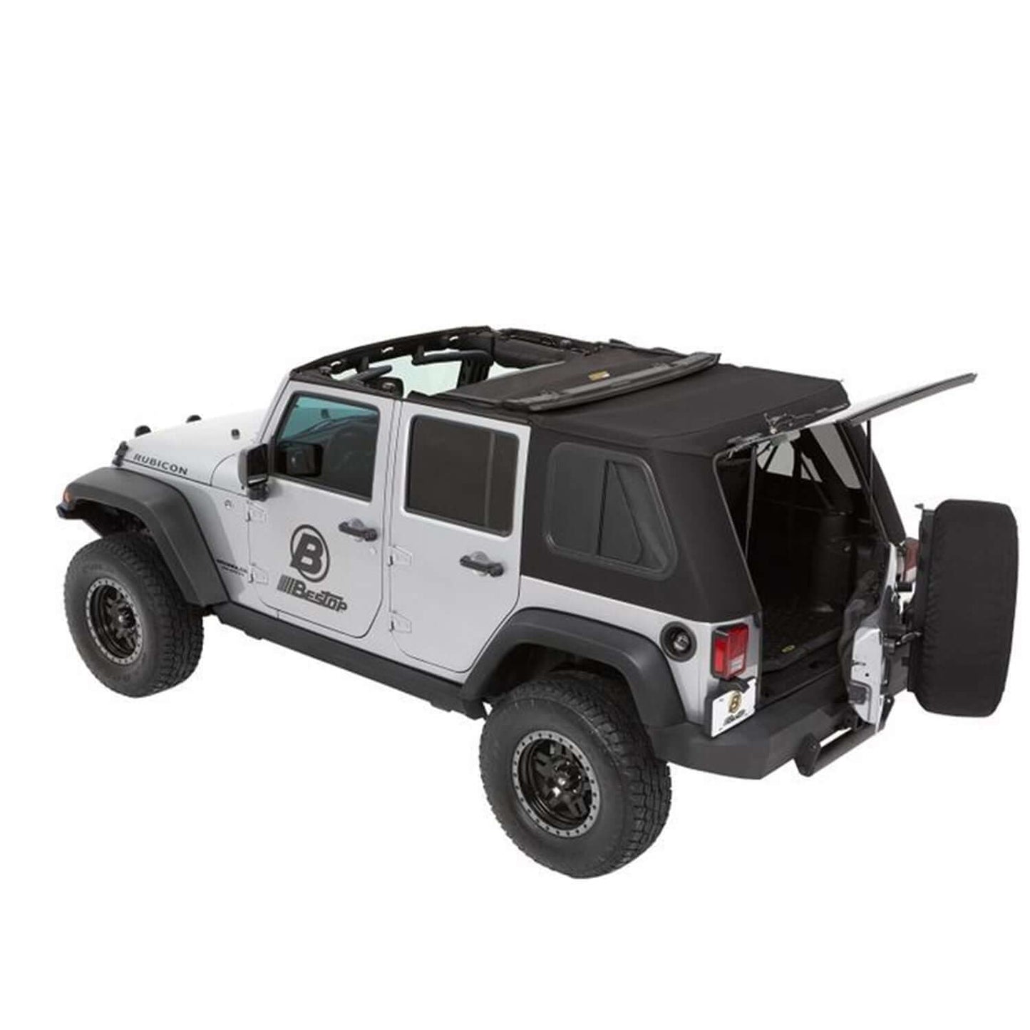 BESTOP | Trektop Pro Hybrid Slantback Soft Top For Jeep 2007-2018 Wrangler JK 4 Door Black Bestop | 54863-17 on a Jeep