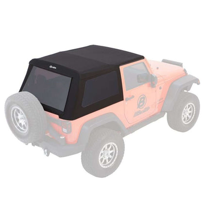 BESTOP | Jeep Wrangler Trektop Glide Slantback Soft Tops For Jeep 2007-2018 Wrangler JK 2 Door Black Diamond Bestop | 54922-35