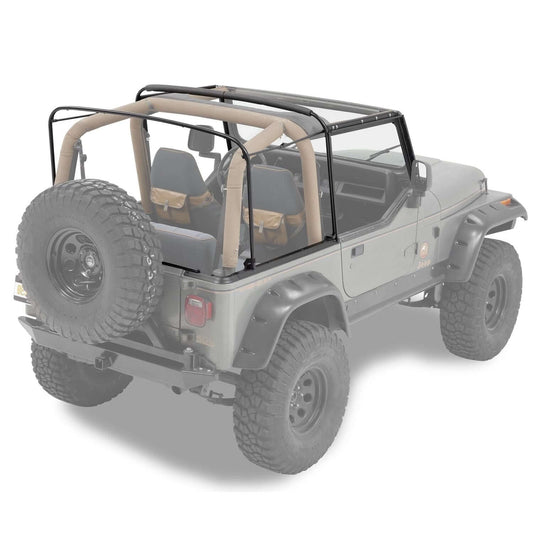 Bestop OE Style Replacement Bow And Frame Hardware Kit Incl. Replacement Hardware/Door Surrounds/Tailgate Bar/Retainer Clips I 55004-01 installed on a Jeep.