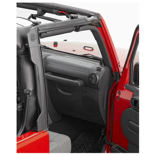 BESTOP | Jeep Door Surrounds Set of 4 For Jeep 2010-2018 Wrangler JK 4 Door Black Polypropylene Bestop | 55011-01 installed in Jeep interior
