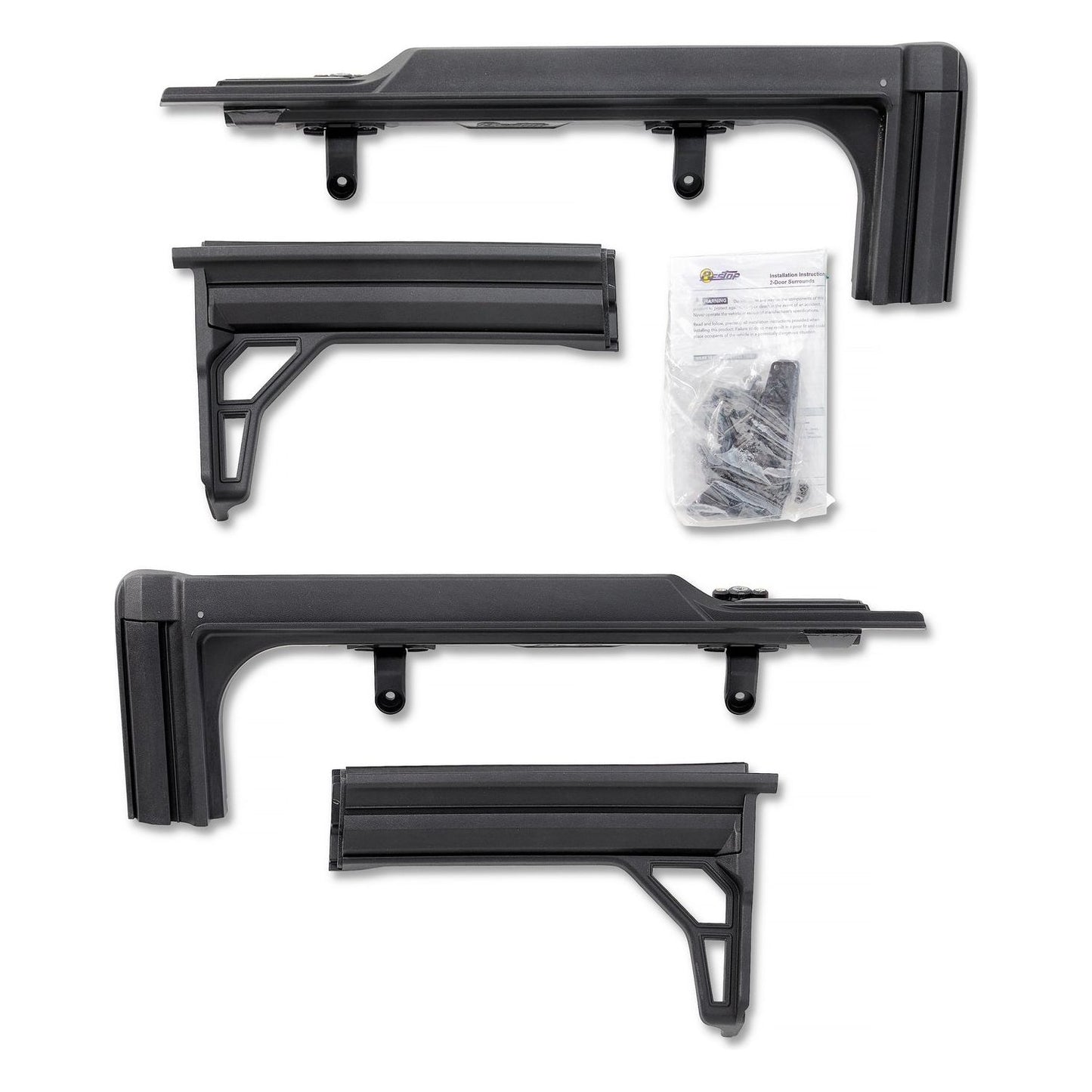 BESTOP | Door Surrounds Jeep '18-26 Wrangler JL 2-Door Set of 2 Bestop | 55022-01 components and installation kit