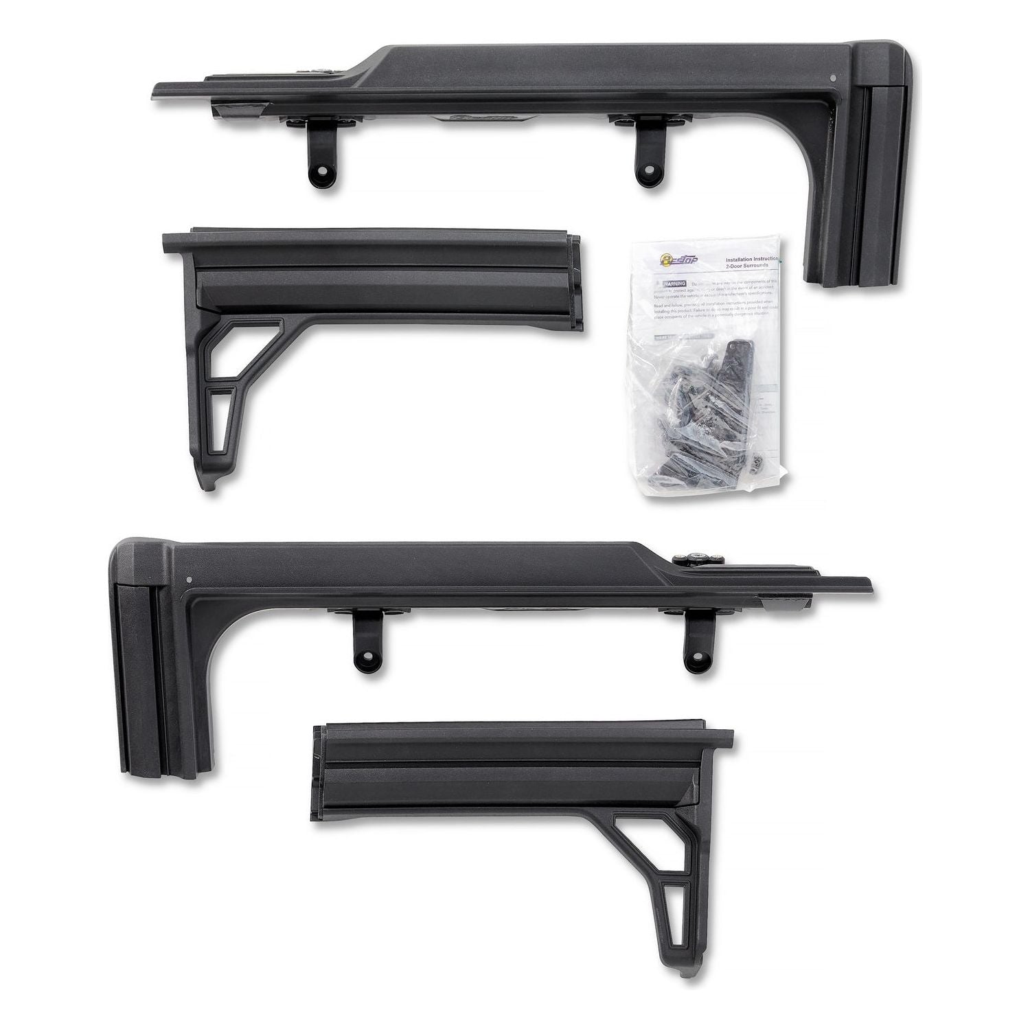 BESTOP | Door Surrounds Jeep '18-26 Wrangler JL 2-Door Set of 2 Bestop | 55022-01 components and installation kit
