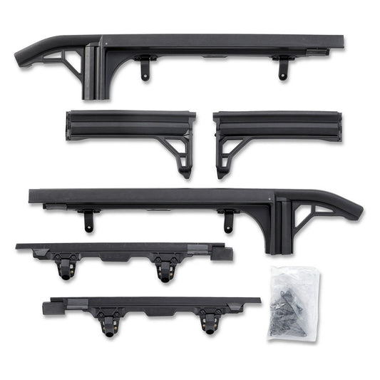 BESTOP | Door Surrounds Jeep '18-26 Wrangler JL 4-Door Set of 4 Bestop | 55024-01 components arranged with hardware.