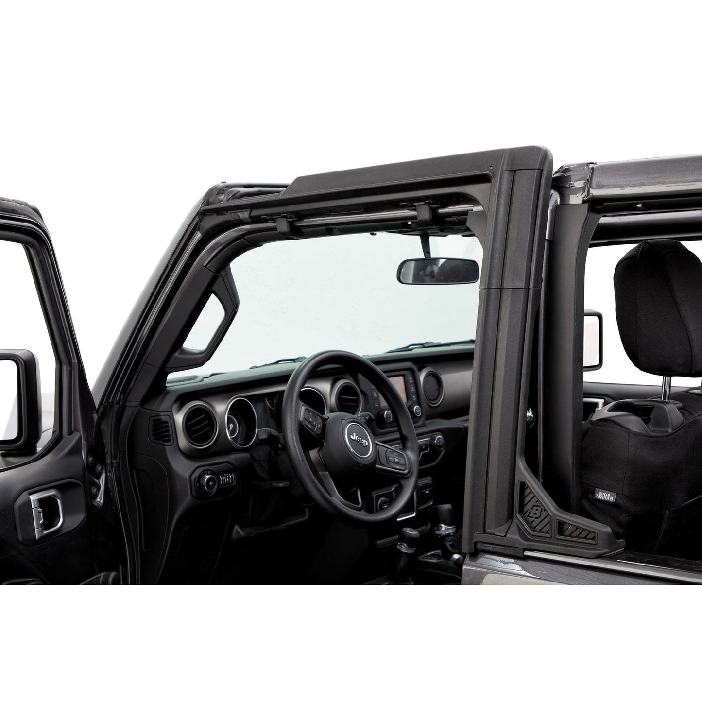 BESTOP | Door Surrounds Jeep '18-26 Wrangler JL 4-Door Set of 4 Bestop | 55024-01 installed in Jeep interior.