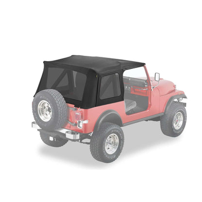 BESTOP | Jeep Supertop Classic Replacement Skin For Jeep 1976-1986 CJ7 Tinted Black Denim Bestop | 55729-15 installed on Jeep
