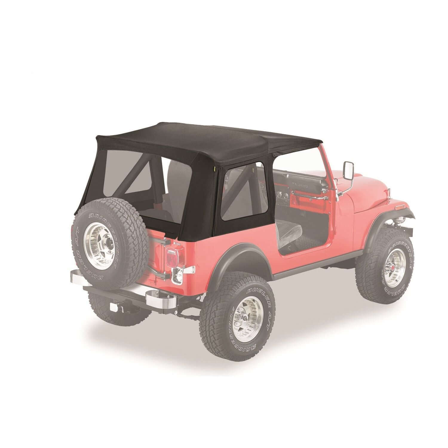 BESTOP | Jeep Supertop Classic Replacement Skin For Jeep 1976-1986 CJ7 Clear Black Denim Bestop | 55799-15 installed on a Jeep