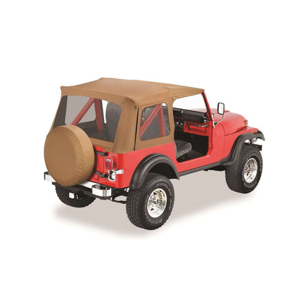 BESTOP | Jeep Supertop Classic Replacement Skin For Jeep 1976-1986 CJ7 Clear Spice Bestop | 55799-37 on a red Jeep.