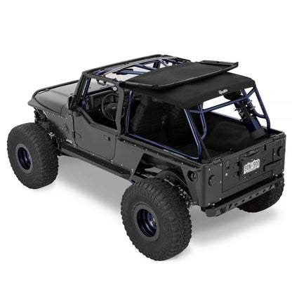 BESTOP | Trektop Slantback Soft Top For Jeep 2004-2006 Wrangler TJ Black Premium Twill Bestop | 56821-17 on a Jeep