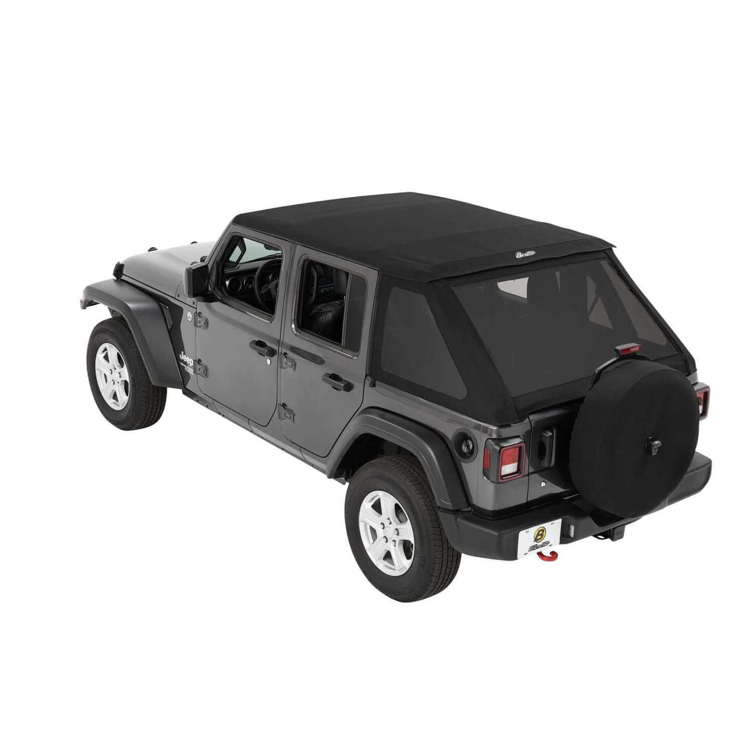 BESTOP | Trektop Jeep '18-26 Wrangler JL 4-Door Premium Black Twill Bestop | 56863-17 on a Jeep.