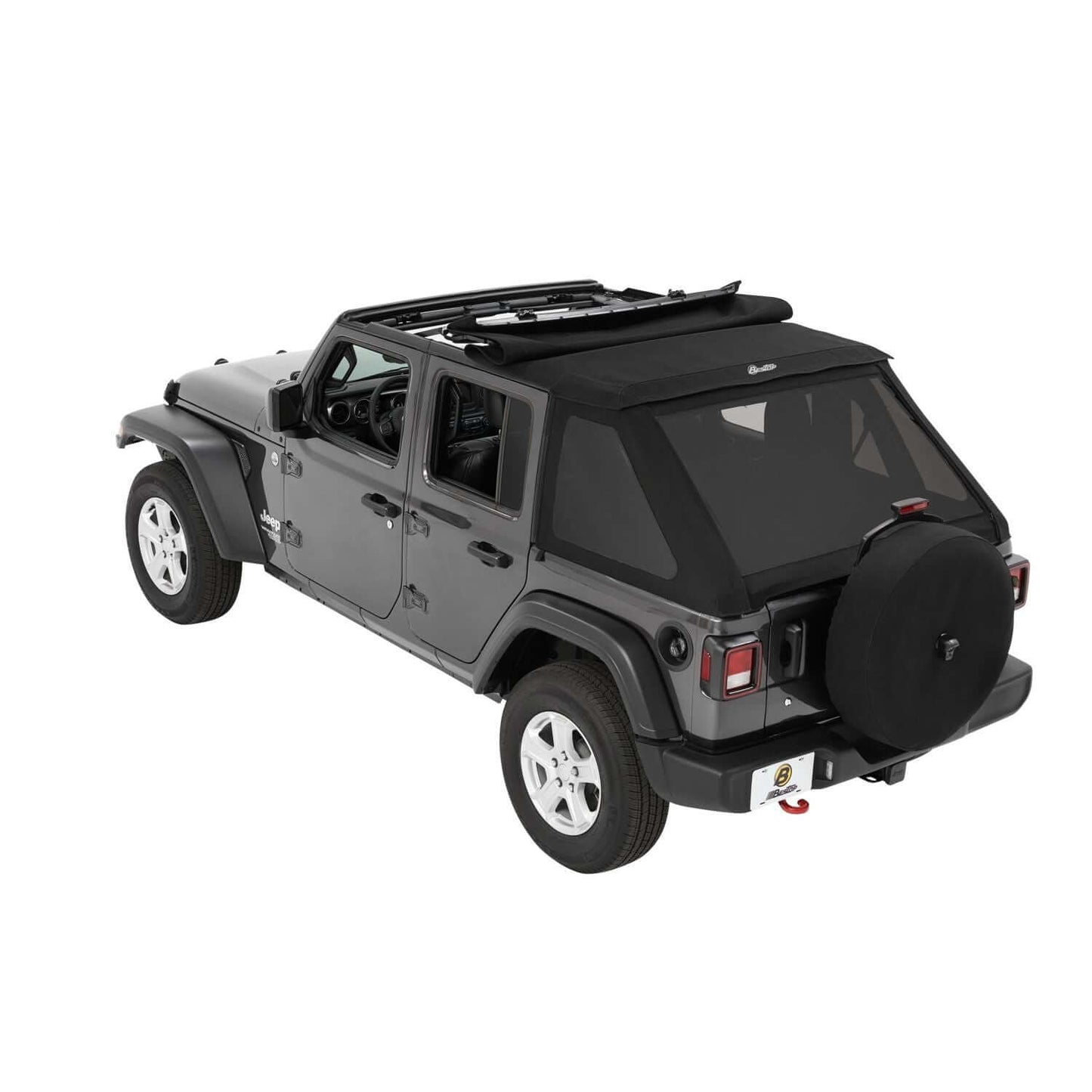 BESTOP | Trektop Jeep '18-26 Wrangler JL 4-Door Premium Black Twill Bestop | 56863-17 installed on Jeep.