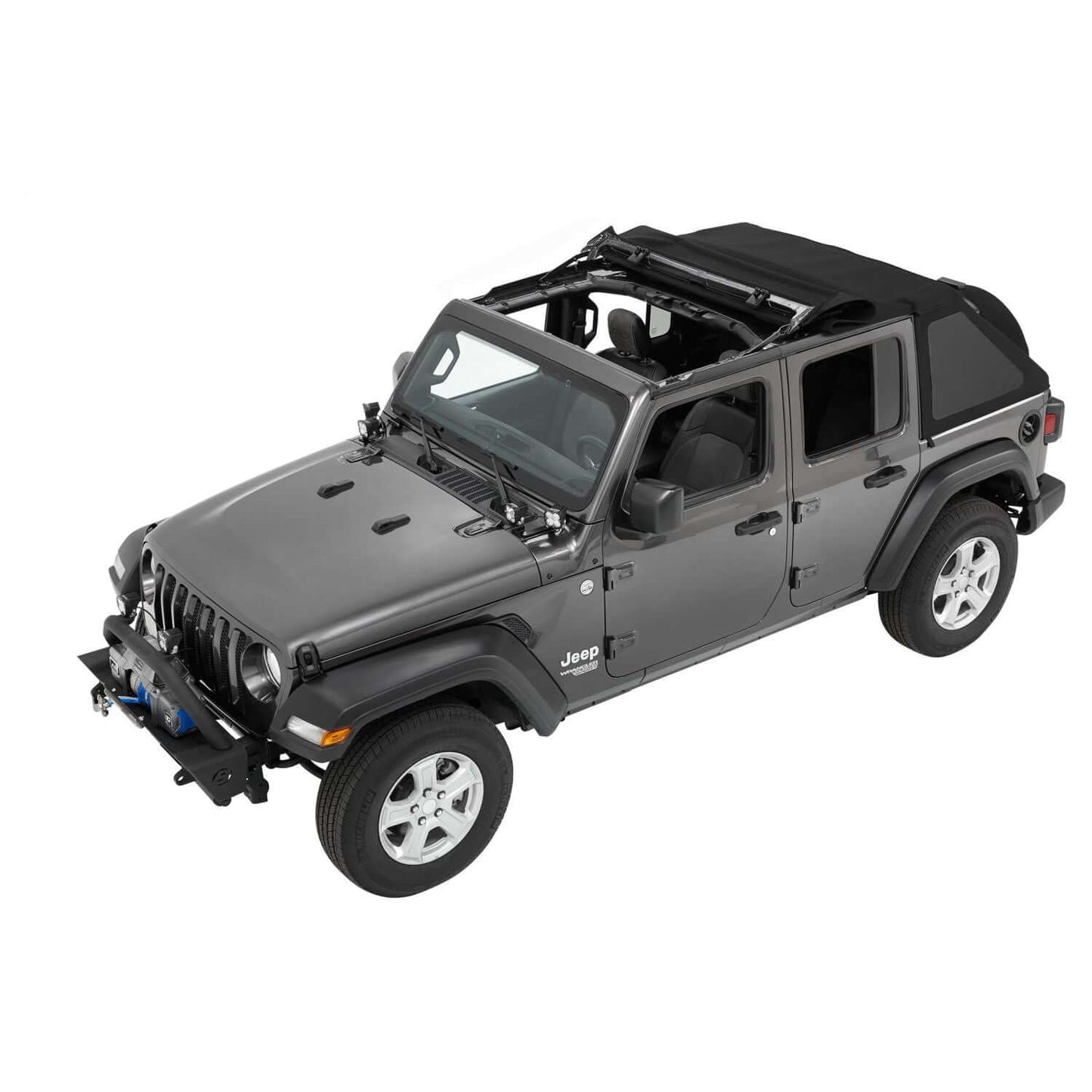 BESTOP | Trektop Jeep '18-26 Wrangler JL 4-Door Black Diamond Bestop | 56863-35 on gray Jeep Wrangler
