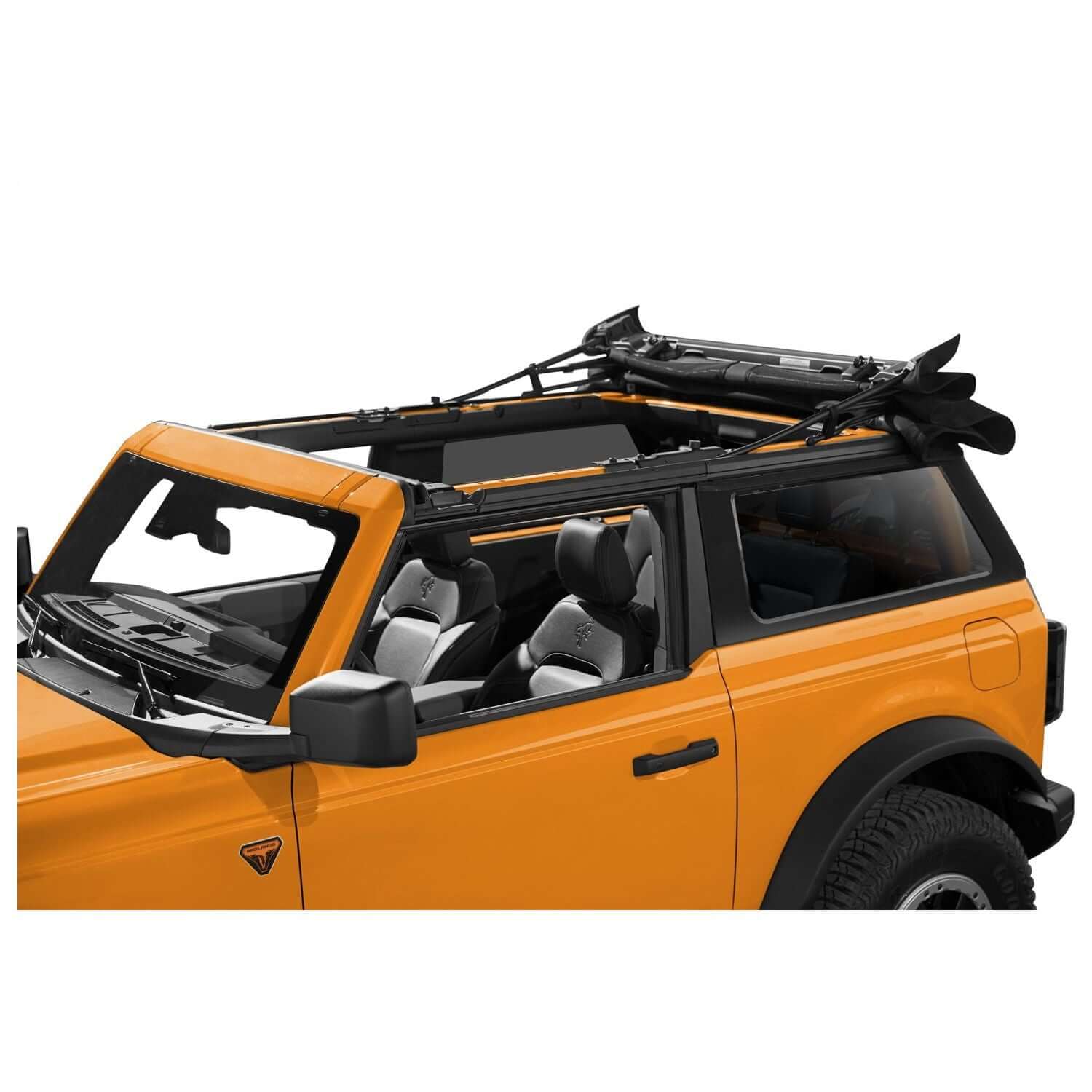 BESTOP | Trektop '21-26 Bronco 2-Door Premium Black Twill Bestop | 56872-17 installed on a Bronco.