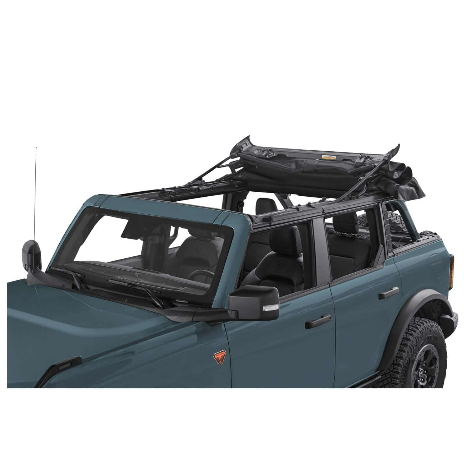 BESTOP | Trektop '21-26 Bronco 4-Door Premium Black Twill Bestop | 56873-17 installed on a Bronco
