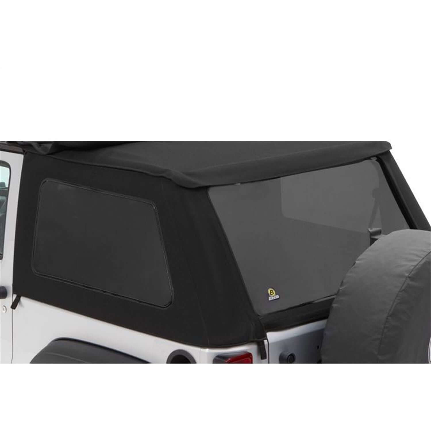 BESTOP | Window Replacement Set For Jeep 2007-2018 Wrangler JK 2 Door Fits Trektop 56922 Black Premium Twill Bestop | 58422-17 on a Jeep.