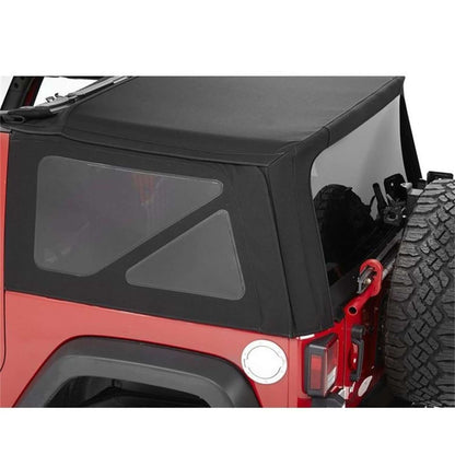 BESTOP | Window Replacement Sets Jeep 2007-2018 Wrangler JK 2 Door Fits Supertop 54822 or Replace-A-Top 79846 Premium Black Twill Bestop | 58442-17