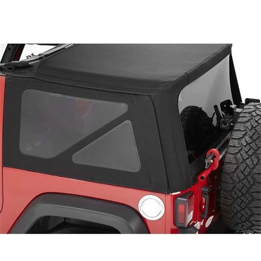 BESTOP | Window Replacement Sets Jeep 2007-2018 Wrangler JK 2 Door Fits Supertop 54822 or Replace-A-Top 79846 Premium Black Twill Bestop | 58442-17