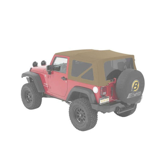 BESTOP | Window Replacement Set For Jeep 2007-2018 Wrangler JK 2 Door Fits Supertop 54822 or Replace-A-Top 79846 Pebble Beige Twill Bestop | 58442-74