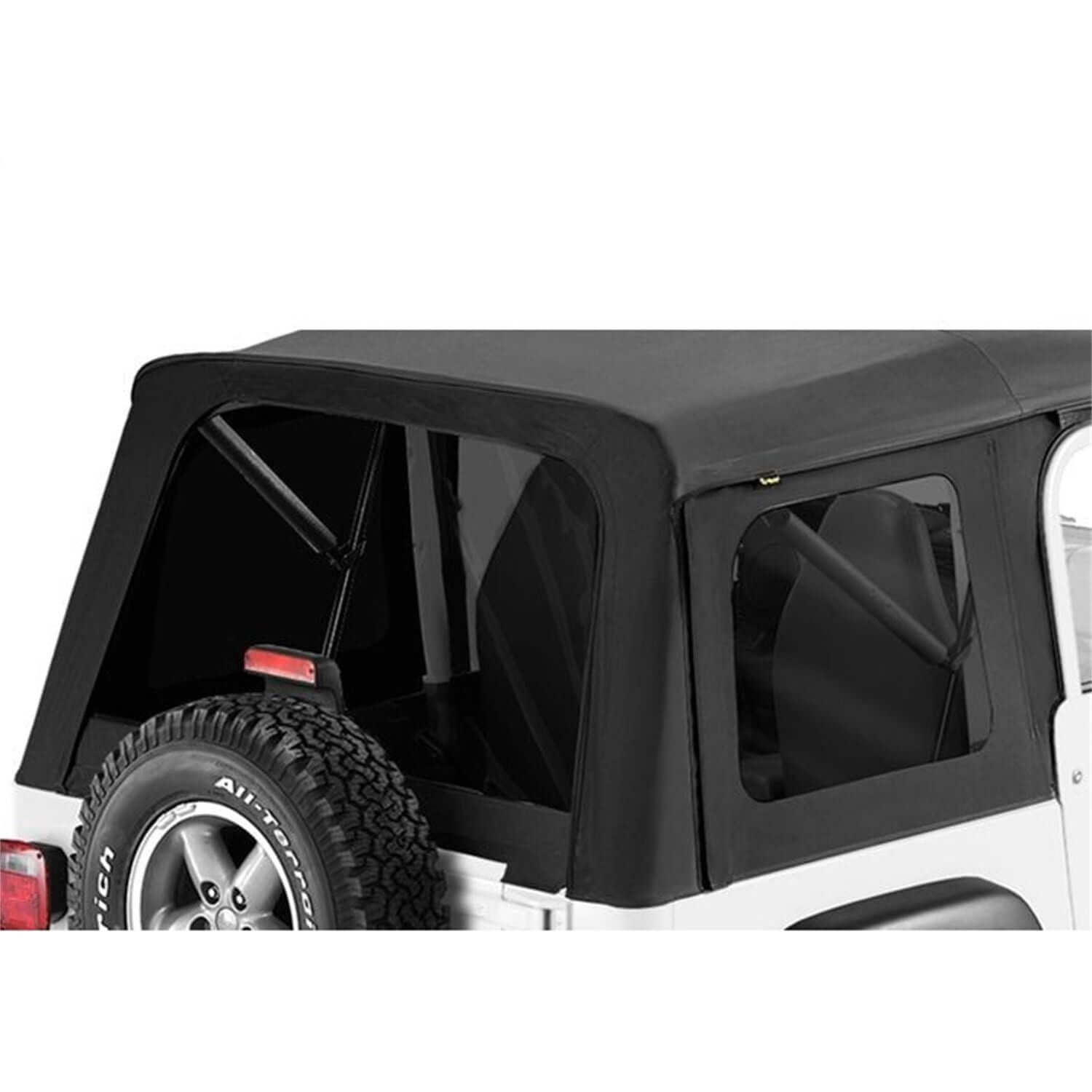 BESTOP | Window Replacement Set For Jeep 1976-1986 CJ7 Fits Supertop Classic 51598, 51599, 51600, 51603, 54599, 54600, 54603, 55729, 55799 Black Denim Bestop | 58599-15 on a jeep.