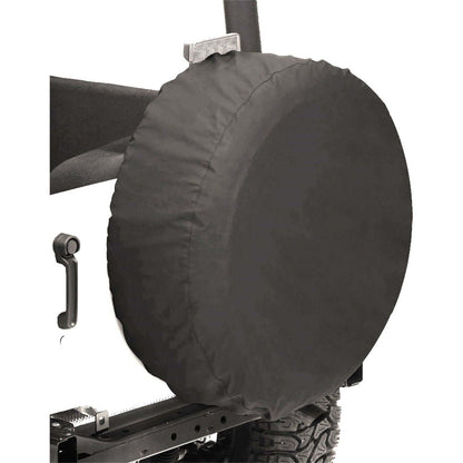 BESTOP | Spare Tire Covers Size 30 Inch x 10 Inch Premium Fabric Black Denim Bestop | 61030-15 on a jeep tire.
