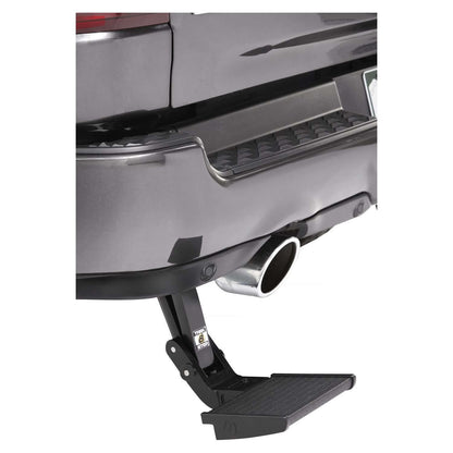 TrekStep Rear Mount Step Black Driver Side I 75513-15 mounted on RAM 1500 for easy access to truck bed.