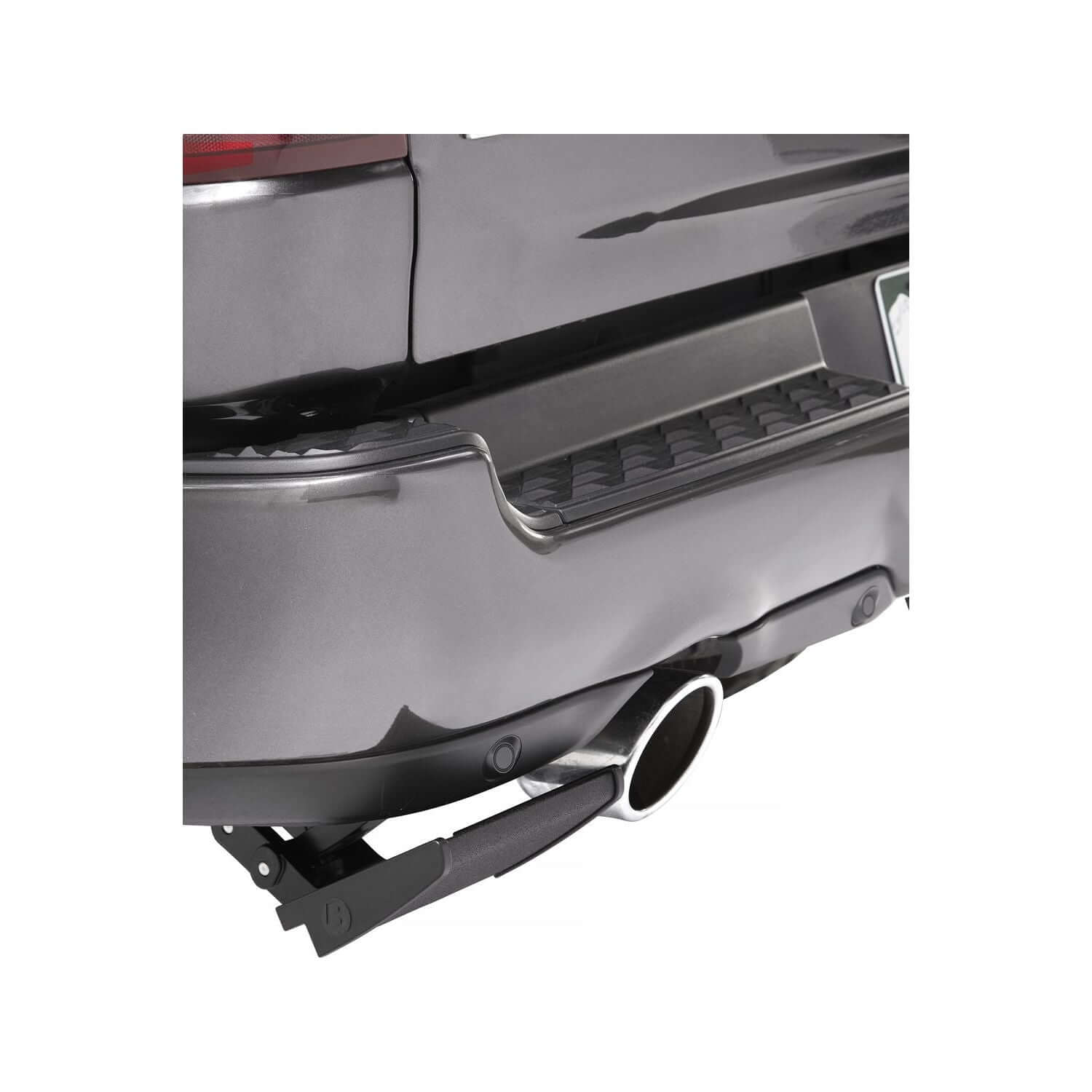 TrekStep Rear Mount Step Black Driver Side I 75519-15 installed on RAM 1500 rear bumper