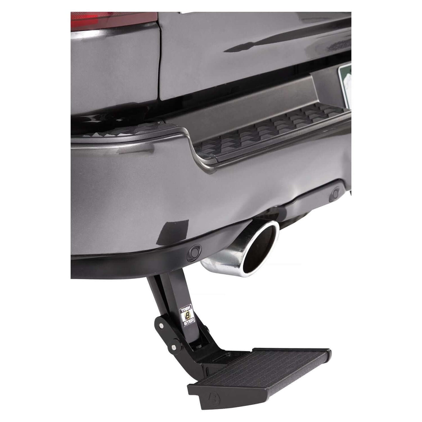 TrekStep Rear Mount Step Passenger Side I 75520-15 installed on a RAM 1500 bumper for easier access to truck bed.