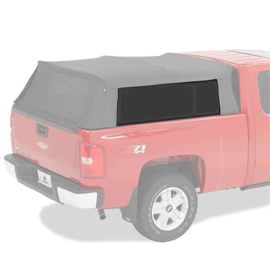 Bestop Window Replacement Set Black Diamond Incl. 2 Side Windows And 1 Rear Window Supertop for Truck PN[76307] I 76322-35 on red truck