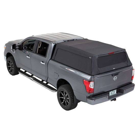 BESTOP | Supertop Truck Bed Cap 2 For Nissan 2004-2024 Titan 6.5 Foot Black Diamond PVC Coated Sailcloth No Drill Bestop | 77313-35