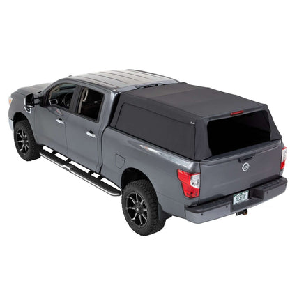 BESTOP | Supertop Truck Bed Cap 2 For Nissan 2004-2024 Titan 5.5 Foot Black Diamond PVC Coated Sailcloth No Drill Bestop | 77314-35 on truck.
