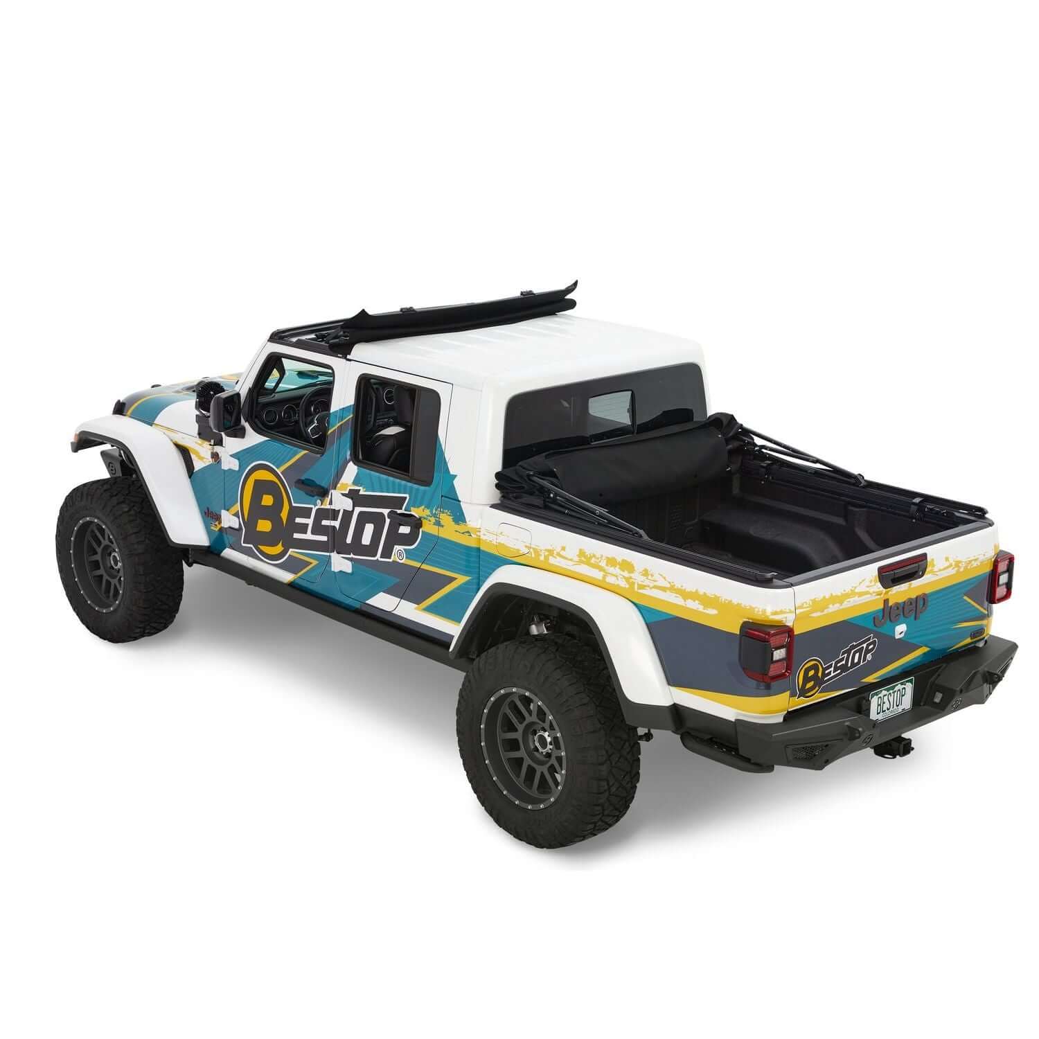 Bestop Supertop For Truck Black Twill I 77326-17 installed on a 2020 Gladiator with a 5 ft. bed.