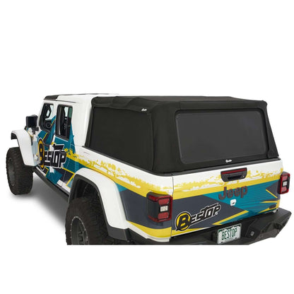 BESTOP | Supertop for Truck 2 '20-26 Gladiator For 5 ft. bed Black Diamond Bestop | 77326-35 mounted on Jeep
