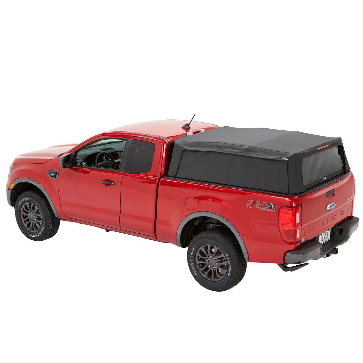 BESTOP | Supertop Truck Bed Cap 2 For Ford 2019-2024 Ranger 6.0 Foot Black Diamond PVC Coated Sailcloth No Drill Bestop | 77331-35