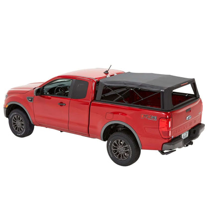 BESTOP | Supertop Truck Bed Cap 2 For Ford 2019-2024 Ranger 6.0 Foot Black Diamond PVC Coated Sailcloth No Drill Bestop | 77331-35 on red truck