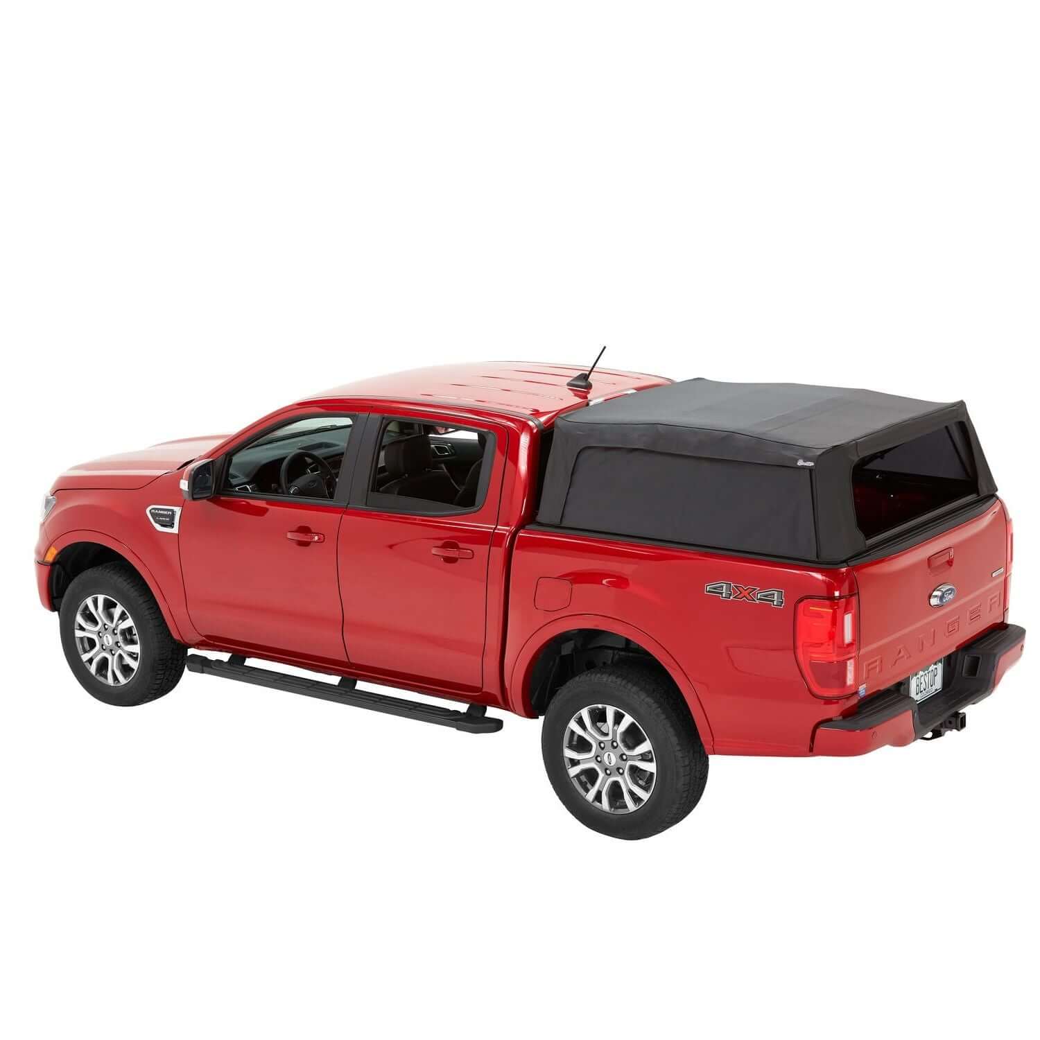 BESTOP | Supertop Truck Bed Cap 2 For Ford 2019-2024 Ranger 5.0 Foot Black Diamond PVC Coated Sailcloth No Drill Bestop | 77332-35