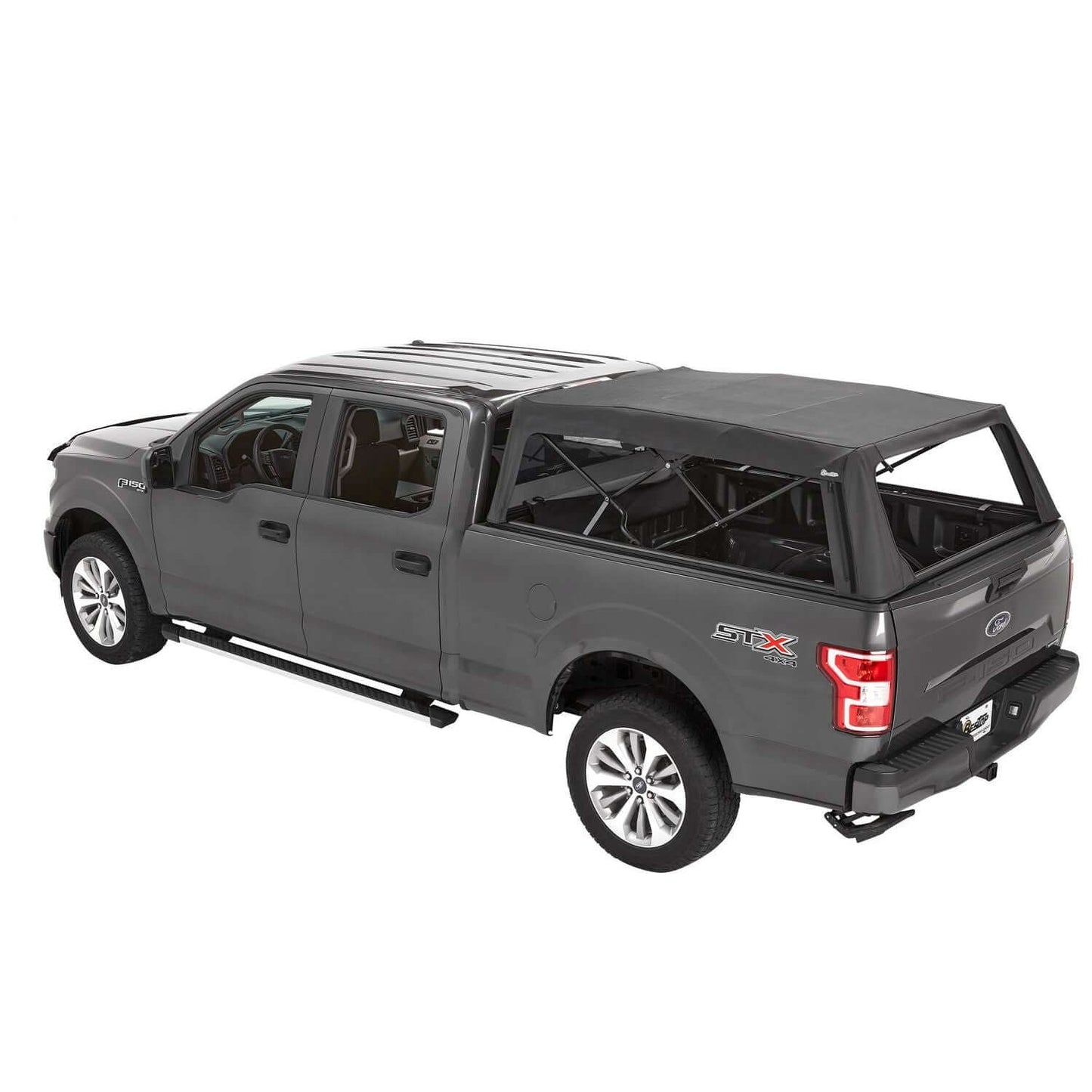 BESTOP | Supertop Truck Bed Cap 2 For Ford 2017-2024 F-250SD/F-350SD 6.8 Foot Black Diamond PVC Coated Sailcloth No Drill Bestop | 77334-35 on truck