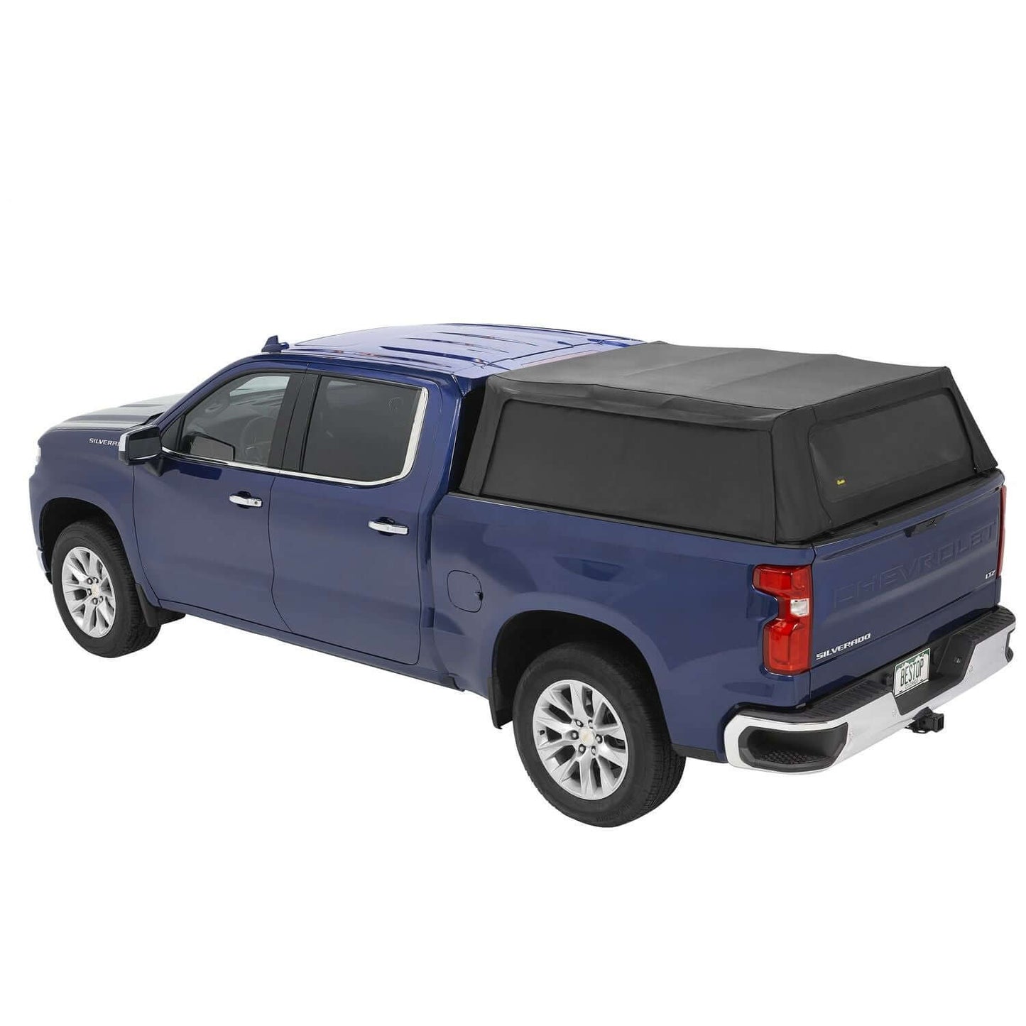 BESTOP | Supertop Truck Bed Cap 2 For Chevy/GMC 2020-2024 Silverado/Sierra 2500/3500 HD 6.8 Foot Black Diamond PVC Coated Sailcloth No Drill Bestop | 77337-35