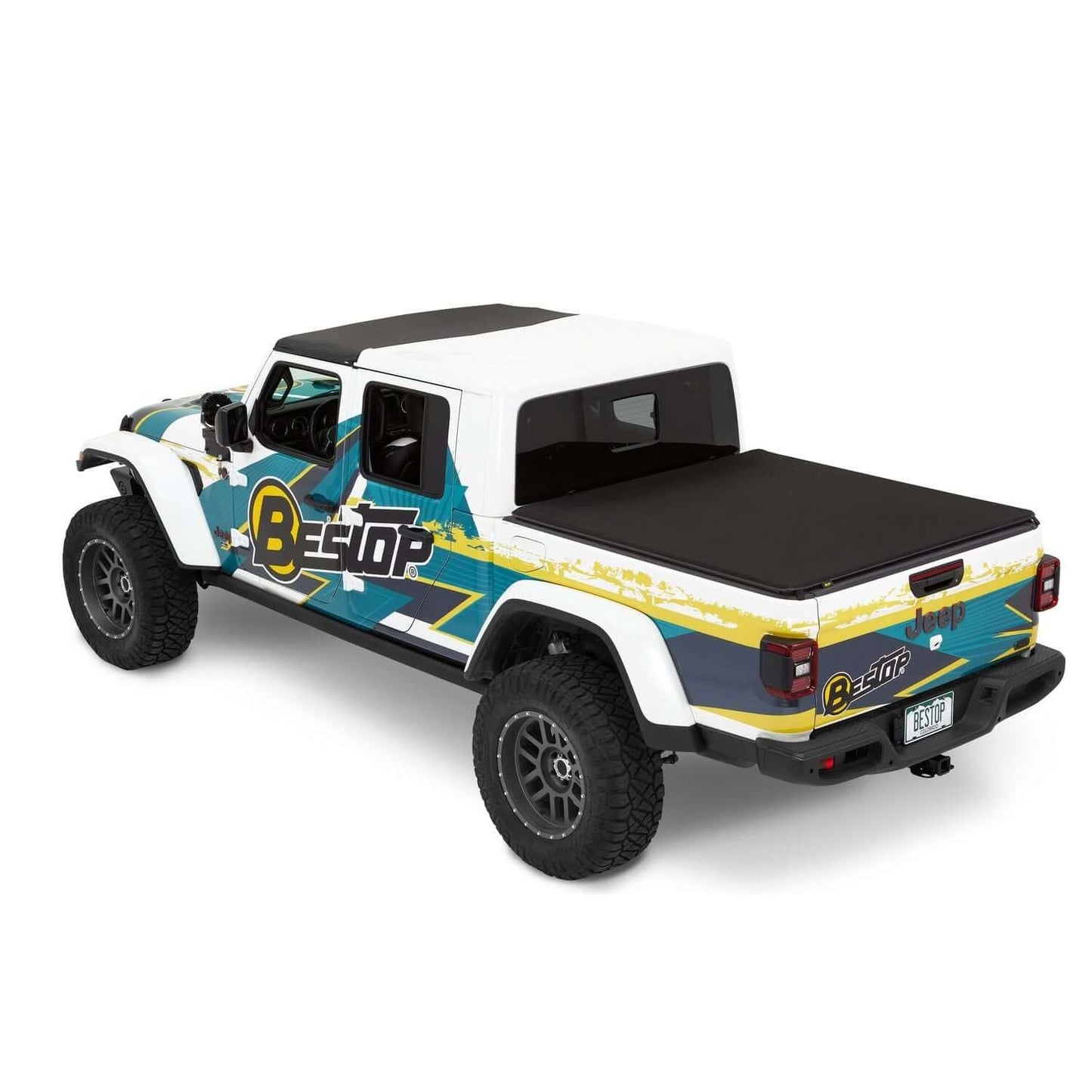 BESTOP | Supertop for Truck 2 Tonneau '20-26 Gladiator For 5 ft. bed Supertop for Truck 2 Required Black Diamond Bestop | 77426-35 on a truck.