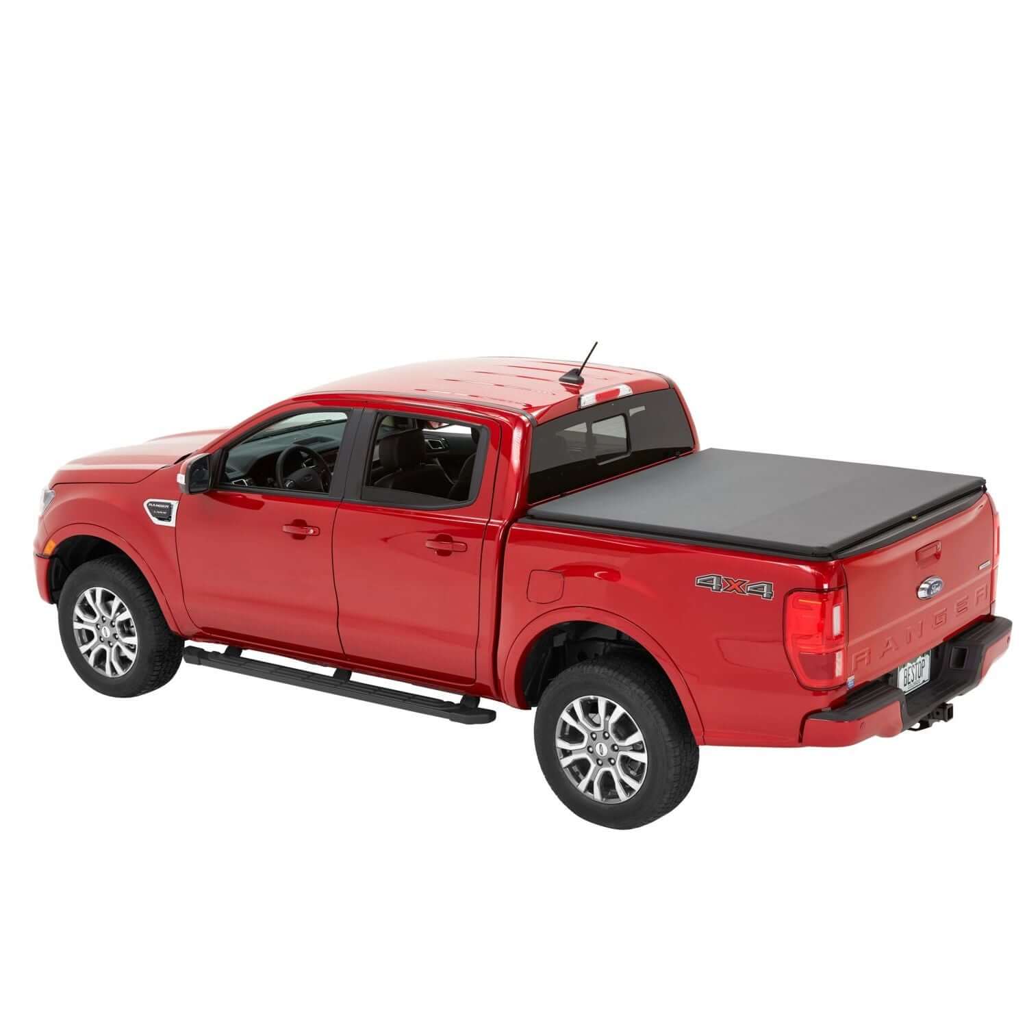 BESTOP | Supertop For Truck 2 Tonneau Covers For Ford 2019-2024 Ranger 5.7 Foot Black Diamond Bestop | 77432-35 on red truck