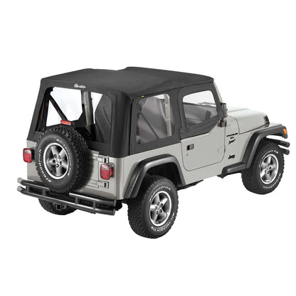 BESTOP | Replace-A-Top for OEM Hardware For Jeep 1997-2002 Wrangler TJ Clear Black Sailcloth Upper Door Skins Included Bestop | 79121-01