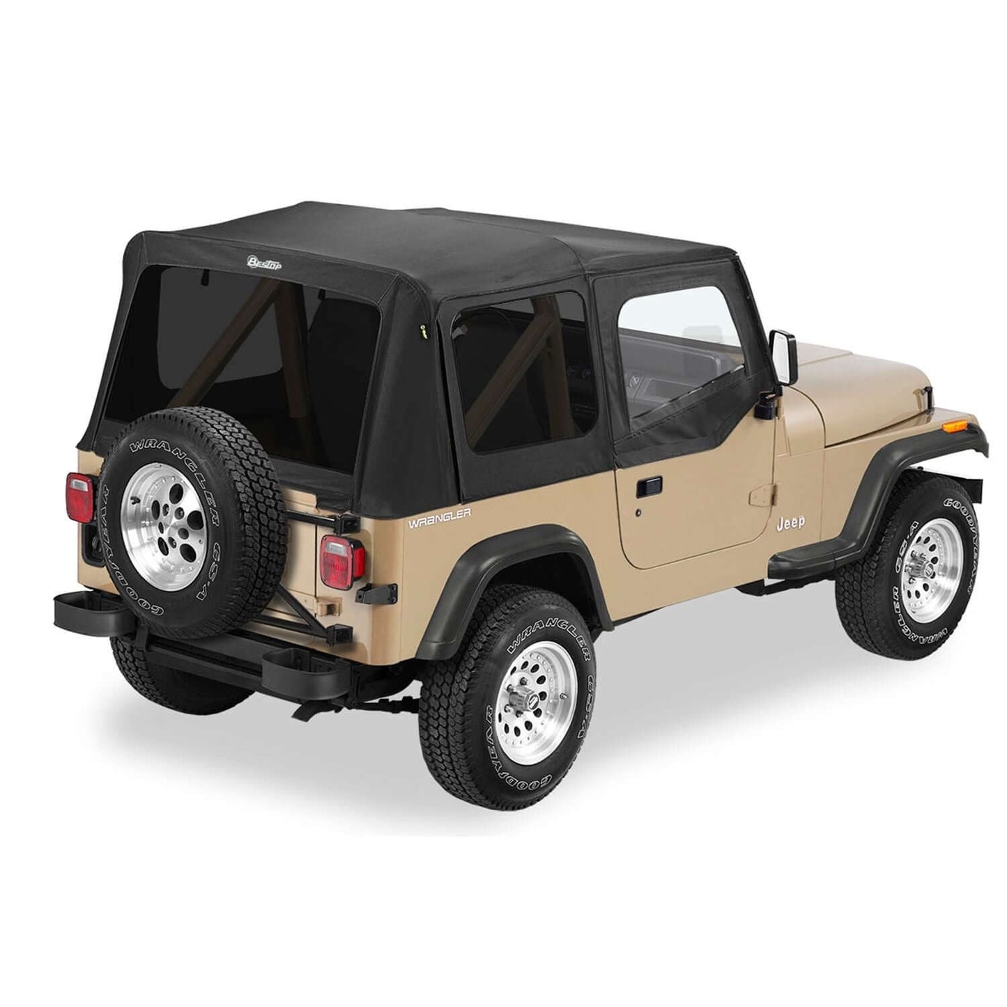 BESTOP | Replace-A-Top for OEM Hardware For Jeep 1988-1995 Wrangler YJ Tinted Black Sailcloth Upper Door Skins Included Bestop | 79123-01